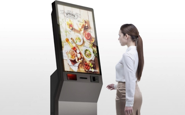 Multi-sided digital signage display in a retail aisle